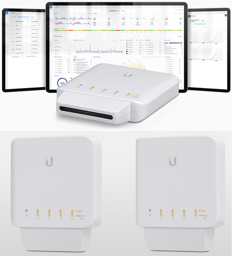 Ubiquiti USW-FLEX-3 pack of 5-port Gigabit PoE switches for indoor and outdoor NZ networks